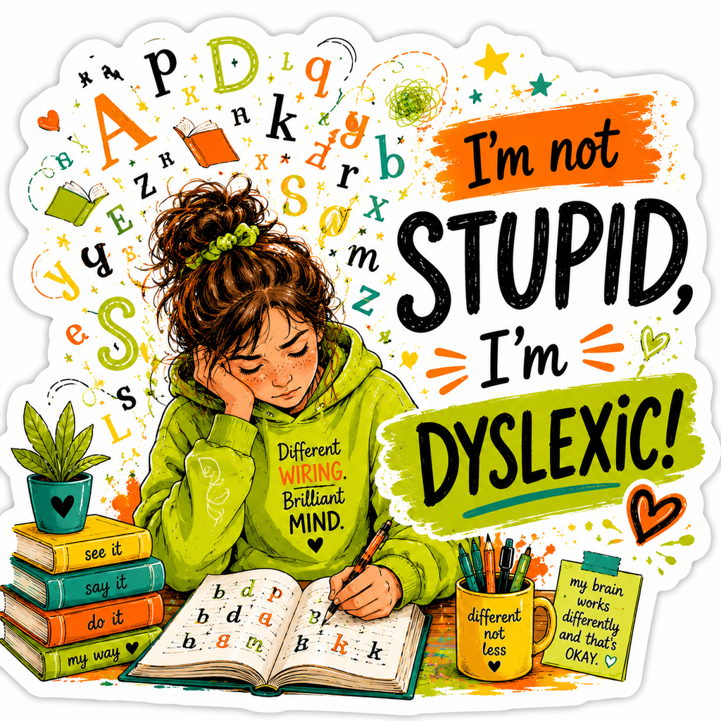 "I'm Not Stupid, I'm Dyslexic" Sticker