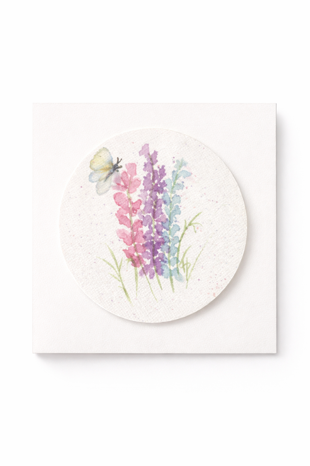Hand-painted Lupin Watercolour - Butterfly