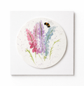 Hand-painted floral greetings card with bee - blank inside