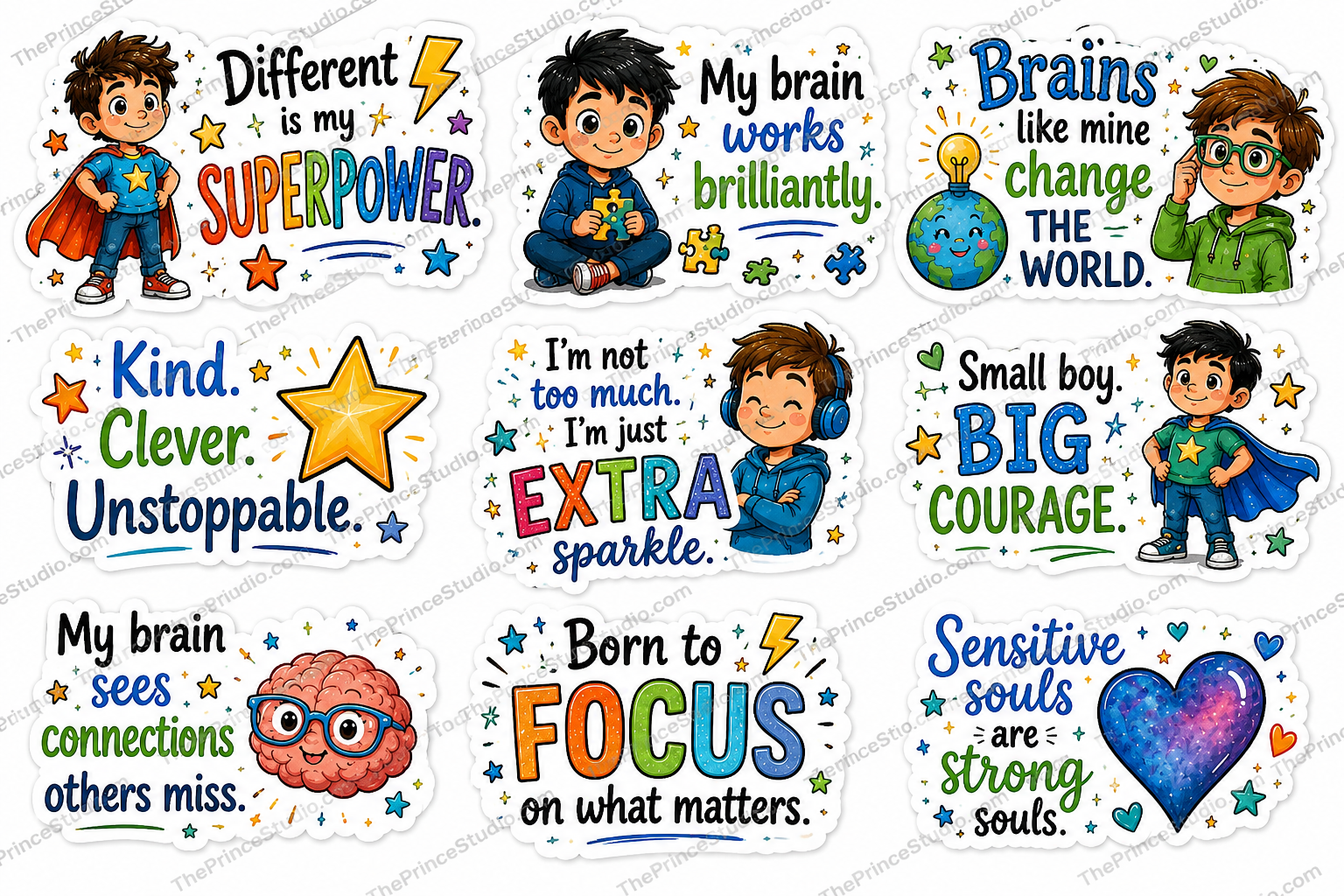 Kids ADHD Sticker Sheet