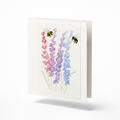 Hand-painted Watercolour Card - Lupins and Bees