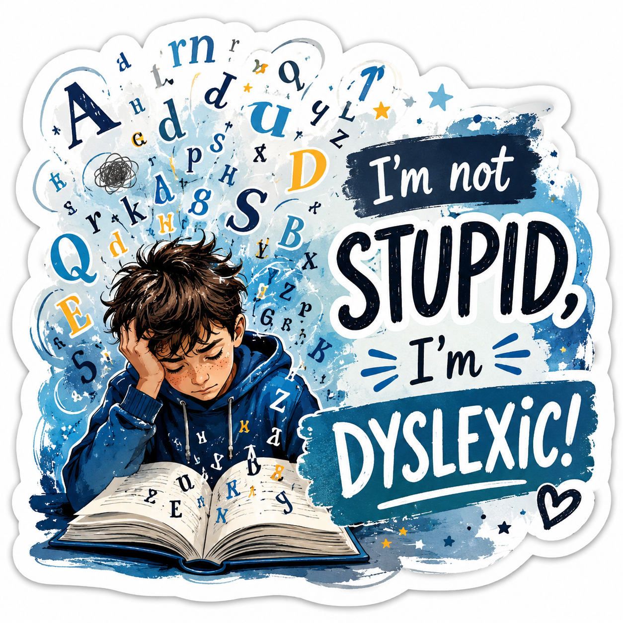 "I'm Not Stupid, I'm Dyslexic" Sticker (Copy)