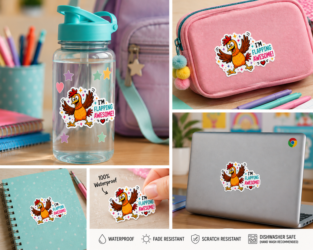 Clucky - I'm Flapping Awesome! Sticker