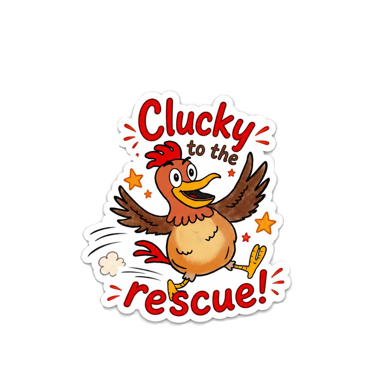Clucky to the rescue - sticker