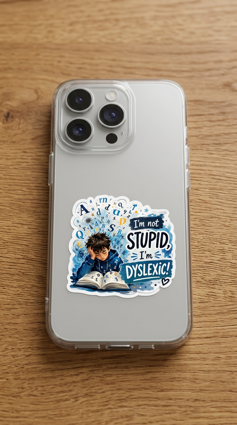 "I'm Not Stupid, I'm Dyslexic" Sticker (Copy)